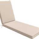 AAAAAcessories Outdoor Chaise Lounge Cushions, Waterproof, Fade-Resistant Patio Furniture Replacement Cushions, 72" x 21" x 3", Beige