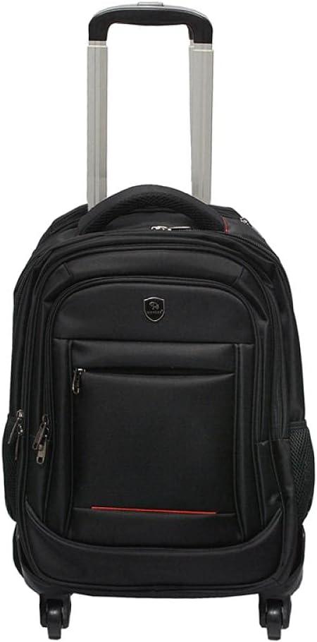 Rolling Travel Bag  Wheeled Laptop Backpack Convertible Luggage with Wheels Daypacks Carry-On for Business Women Men Outdoor Urban Waterproof PU Film Hideable Pull Rod Backpacks Black