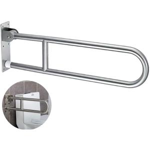 FlySkip Toilet Grab Bar,Flip Up Grab Bar, 31.5Inch Stainless Steel Handicapped Grab Bars for Toilet, Wall Mounted Bathroom Shower Safety Support Bar for Disabled Elderly Pregnant Woman