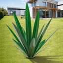 Large Leaf Thickened Metal Agave Plant Outdoor Decoration Desert Courtyard Art Plant Garden Decoration Outdoor Metal Art Floral Gift (1, Green)