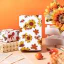 2 x RUSPEPA Fall Wrapping Paper Sheets, Autumn Pumpkin, Sunflower, Leaves and Plaid Design Gift Wrap Paper for Thanksgiving, Birthday, Harvest Gifts, 6 Folded Sheets, 19.68 X 27.5 Inch