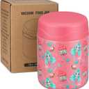 Wiwens 12oz Soup Thermo for Hot Food Kids Insulated Food Jar Wide Mouth Lunch Container Leak Proof Stainless Steel Vacuum Bento Box for School Office Travel Outdoors Pink-Mermaid