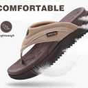 ONCAI Orthopedic Flip Flops Women with Arch Support Ladies Orthotic Recovery Sandals 2025 Comfortable Plantar Fasciitis Slip On Walking Sandal for Womans Indoor Casual Summer Brown Size 6