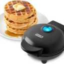Dash Mini Waffle Maker- Compact Electric Iron for Creative Homemade Treats - PTFE nonstick surface - Easy-to-Clean - Perfect for Kids & Families - Black
