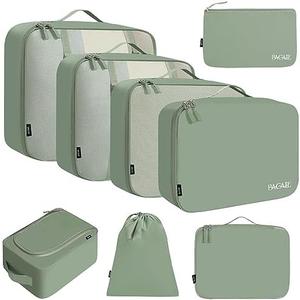 BAGAIL 8 Set Packing Cubes Luggage Packing Organizers for Travel Accessories-Matcha Green