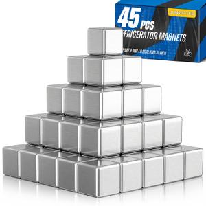 45 Pack Rare Earth Magnets, 8x8x8mm Neodymium Magnet, Rare Earth Magnets Strong, Heavy Duty Magnets for Industrial,Tool Room,Kitchen