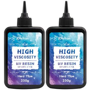 JDiction UV Resin; 500g High Viscosity Hard Resins with Crystal Clear Thick UV Resin Kit for Doming, Coating, Sealing and Jewelry Casting