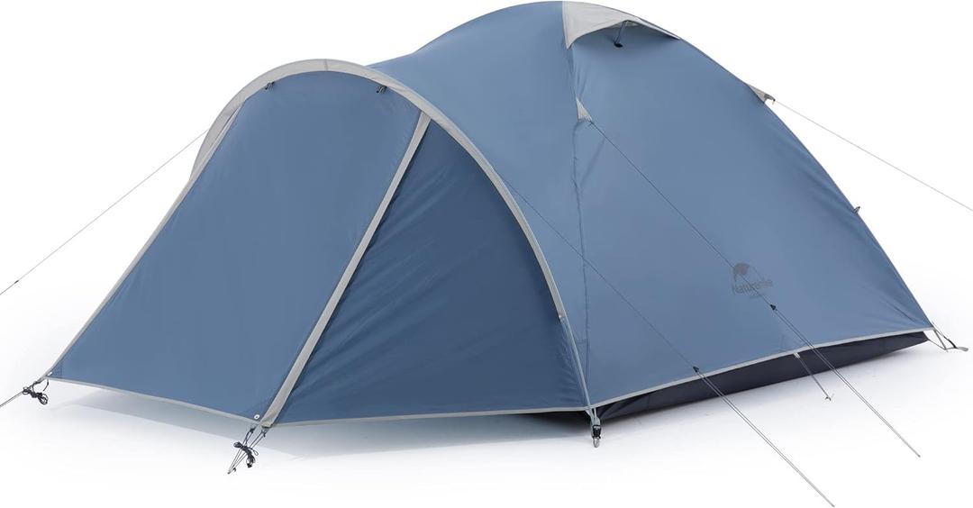 Naturehike P-Plus 3-4 Person Camping Tent with Vestibule, Waterproof Windproof 3 Person 4 Person Tents for Camping (Blue)