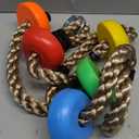 Rainbow Craft Colorful Climbing Rope - 6.5ft with 5 Knotted Foot - Kids Ninja Rope for Ninja Warrior Slackline Obstacle Course Accessories Kids Swing Set Backyard Play