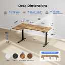 Agilestic 55 * 28 Inch Reversible L Shaped Electric Standing Desk, Brown