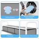 GRANNY SAYS Storage Cabinet with Shelves and Fabric Bins, 3-Tier Organizer Rack with Large Storage Box, Multi-Functional Standing Shelf for Living Room Bedroom Entryway, Gray (Grey)