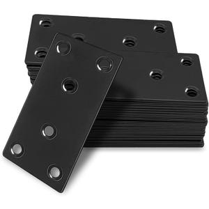 35-Pack Flat Mending Plates, 3-1/8 304 Stainless Steel Straight Mending Joining Plates, Heavy Duty Metal Brackets for Brace, Wood Furniture Fence Bookcase- Black