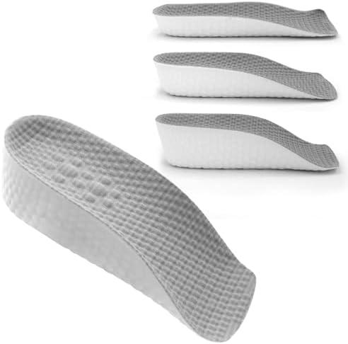 AHeight Increase Insoles for Men and Women, Foot Arch Contour Shoes Lifts for Men Orthopedic Heel Lift Cushion Gel Leg Discrepancy Balancer (Grey,3 Pairs - 1.5cm 2.5cm 3.5cm) (Grey) : Health & Household