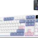 EPOMAKER TH108 PRO Full Size Mechanical Keyboard with Screen & Knob, Wireless Gaming Keyboard with 10000mAh, Creamy Gasket, Hot Swap, Custom Driver, RGB Backlight (White, Sea Salt Silent)