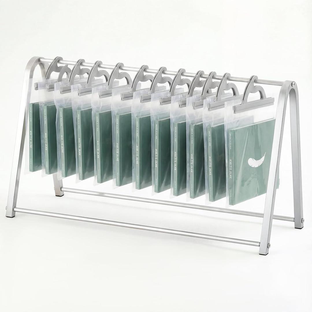 Zonon Countertop Hanging Bag Display Rack, 30"w x 12"d x 17"h Totes Rack with Non Slip Rubber for Bags, Classroom, Office, Pharmacy, 16.93 inches x 30.31 inches x 12.2 inches