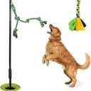 Outdoor Tug of War Dog Toy, Interactive Dog Toys with Chew Rope Toy Outside Play Equipment for Medium and Large Dogs in Yard, Park and Playground Self Play