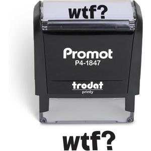 Promot Novelty Message Stamp - WTF Ink Stamps for Office Pranks, Crafting, Scrapbooking, Planners - Funny Gag Stamper with Clear and Crisp Impressions, Black Ink