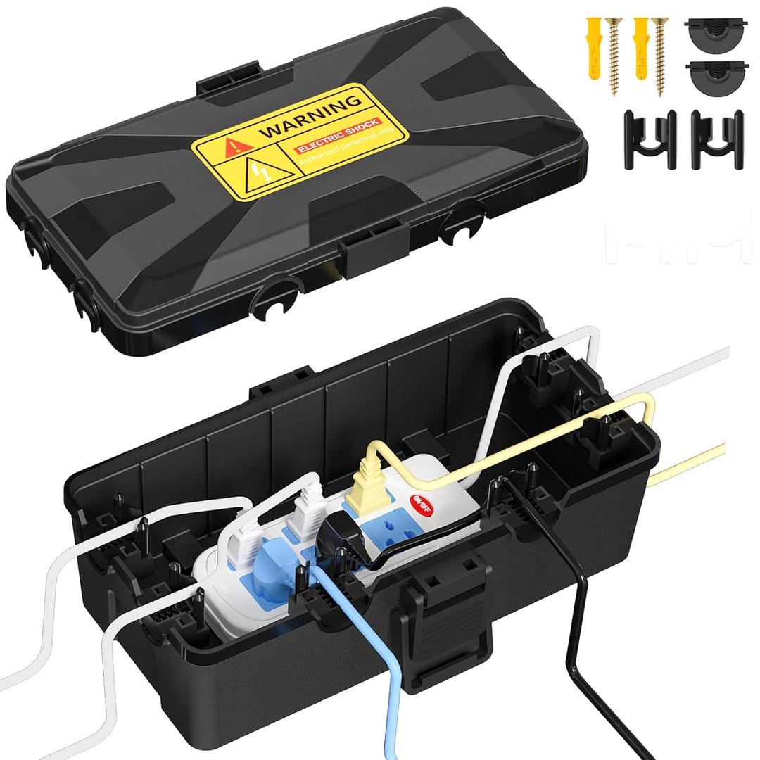 Outdoor Electrical Box Waterproof 10.3 x 5.9 x 3.7 in, IP54 Waterproof Extension Cord Cover Outlet Box, Weatherproof Connection Box for Electronics Outside, Power Strip, Light, Plug (medium)