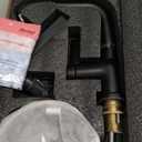 BARROCK Waterfall Bathroom Faucets with Sprayer, Modern Pull Down/Out Bathroom Sink Faucet with Celsius Digital Temperature Display, Height Adjustable Basin Mixer Tap No Battery Needed, Matte Black