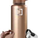 IRON FLASK Camping & Hiking Hydration Flask with 3 Lids - Stainless Steel, Double Walled & Vacuum Insulated Water Bottle - Leak Proof & BPA Free 32 Oz, Pearl Beige 