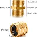 Solid brass Garden Hose Fittings Connectors Adapter Heavy Duty Brass Repair Male, Female faucet leader coupler dual water hose connector (3/4" GHT Double Male Double Female 4 Pcs)