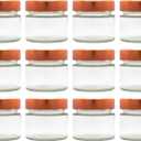 3oz 106ml Deep Lug Glass Jar with Metal Lid (Copper)