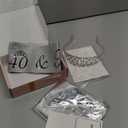 40th Birthday Decorations Women Silver with 40th Birthday Sash and Tiara, Cake Topper and Candles, Silver Number Balloons, 40 Year Old Gifts for Women