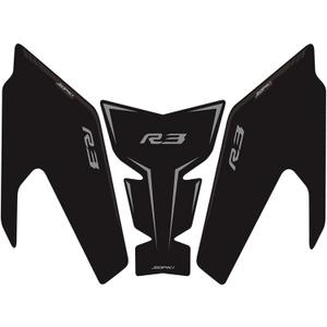 TZMAPU Motorcycle Fuel Tank Protector For Yamaha R3 Fuel Tank Pad Non-Slip Gas Tank Sticker Set Rubber Protection Pad (Black)
