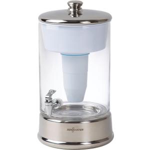 Culligan ZeroWater 40-Cup Ready-Pour 5-Stage Round Glass Water Filter Dispenser with 5-Stage 0 TDS Water Filter  IAPMO Certified to Reduce Lead, Chromium, and PFOA/PFOS