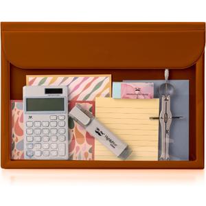 Mr. Pen- File Folder, Brown, Letter Size, Clear Plastic Folders for Documents