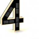 5 Inch Solar Lighted House Numbers for Outside, Light Up Waterproof LED Address Signs for Houses, Backlit Illuminated Exterior Modern House Numbers Light (4-Black, 5IN)
