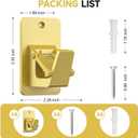 Universal Curtain Rod Holders, No Drill Curtain Rod Brackets, Self Adhesive Curtain Rod Brackets Up to 30 LB, Nail Free Curtain Rod Hooks for Bathroom, Bedroom, Livingroom, Kitchen (8PC, Gold)