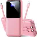 Portable Charger Power Bank - 20,000mAh Battery Pack Portable Phone Charger with Built in Cable 22.5W Fast Charging Powerbank Compatible with iPhone Android Samsung Phone, Travel Camping Essential