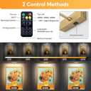 Picture Light for Wall Battery Operated, 20" Rechargeable Art Light with Remote and Timer for Painting, 9000mAh Wireless Wall Light for Display, Artwork, Portrait, Gallery, Gold