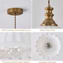 HDDFL Glass Pendant Lights Modern Pendant Lighting Fixtures Hanging Lamp for Kitchen Island Bedroom Dining Room Coffee Shop Hallway White and Brass