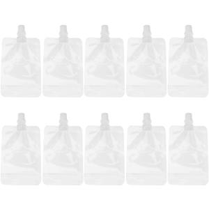 Garneck 100ml Reusable Drinking Pouches Plastic Flasks Leakproof Spout for Outdoor Activities