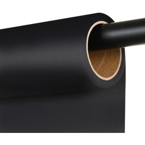 Semessilah Seamless Photography Background Paper Roll, Blue Photo Paper Backdrop for Photography, Video and Streaming (Ultra Black, 107" x32')