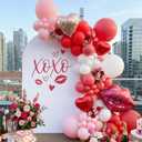 139PCS Valentine's Day Balloon Arch Garland Kit - Red Pink White Balloons with Heart-shaped and Red Lip Balloons for Galentine Decorations, Bachelorette & Bridal Shower, Anniversary Decor