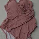 Eomenie One Piece Swimsuit for Women Tummy Control Bathing Suit V Neck Swim Suit Ruched Criss Cross Swimwear M