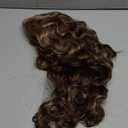 Fencca Brown Highlights Long Curly Wigs for Women Heat Resistant Synthetic Hair Brown Mixed Blonde Wave Curly Wig