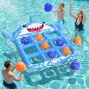 Pool Toys Games for Kids & Adults, 72x54 Giant Inflatable Floating Pool Tic Tac Toe Game with 10 Balls, Pool Game Party Toy Floats for Adults, Teens, Kids, Family, Beach Summer Water Fun