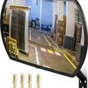 Geetery 2 Pcs 24'' x 15'' Garage Convex Security Mirror Outdoor Indoor Round Rectangular Acrylic Traffic Corner Mirror Blindspot for Wall Parking with Protective Film for Driveway