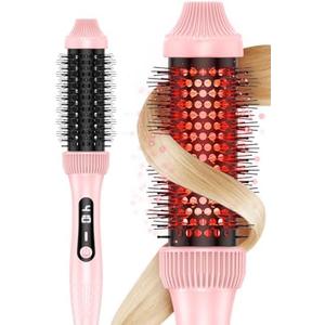 DORISILK Infrared Thermal Hair Brush for Sleek, Shiny Hair，1.5inch Thermal Round Brush for Blowout Look，Heated Round Brush for Curling and Straightening，Dual Voltage for Travel Using