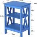VECELO Side/End Table with Storage Shelf Nightstands for Children's Living Room Bedroom Office, Dark Blue
