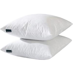 basic home Hotel-Style Goose Feather Pillow Insert for Sofa & Bed - 100% Odorless & Plump Cushion Filler - 233TC Cotton with Inner Liner to Prevent Poking (16x16 Inch)