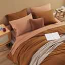 WRENSONGE Terracotta King Size Comforter Set- 7 Pieces Soft King Bed in a Bag with Fitted Sheet, Flat Sheet 2 Pillow Shams, and 2 Pillowcases- Warm King Bedding Set for All Season