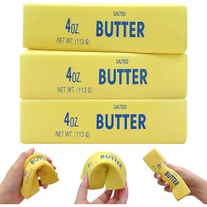 3PCS Butter Squishy,2026 New Soft Slow Rising Squeeze Toys, Upgrade Stress Relief Fidget Toys Wet Slow Rebound Stress Relief Toy for Office Desk Toys, Party Favors & Birthday Gifts (Yellow)