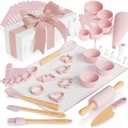 Wooden Baking Set for Kids - A Complete Set of Real Kitchen Utensils Gives Toddlers a Fun Cooking Experience - Durable Safe to Use Tools are Perfect for Gifting to Create Lasting Family Memories, Large