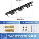 ZONGOOL Mop and Broom Holder Wall Mount, Broom Organizer Mop and Broom Storage Tool Racks Stainless Steel Wall Hanger for Home Kitchen Garden Laundry Garage (3 Racks with 4 Hooks, Black)