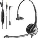 Wantek Cell Phone Headset Mono with Noise Canceling Mic, Wired Computer Headphone for iPhone Samsung Huawei HTC LG ZTE BlackBerry Smartphones and Laptop PC Mac Tablet with 3.5mm Jack(F600J35) (600J35-W-A3)